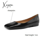 New Spring Sheepskin Women Shoes Square Toe Pumps Ballet For Zapatos De Mujer Concise Low Heels