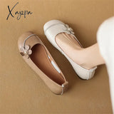 New Spring Split Leather Women Shoes Round Toe Pumps For Zapatos Mujer Sweet Forest Women’s Style