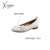 New Spring Split Leather Women Shoes Round Toe Pumps For Zapatos Mujer Sweet Forest Women’s Style