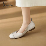 New Spring Split Leather Women Shoes Round Toe Pumps For Zapatos Mujer Sweet Forest Women’s Style