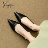 New Spring Summer Genuine Leather Woman Shoe Pointed Toe Women Pumps Low Heel Shoes For Zapatos