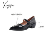 New Spring Summer Patent Leather Woman Shoes Pointed Toe Retro Women Pumps For Zapatos De Mujer