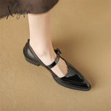 New Spring Summer Patent Leather Woman Shoes Pointed Toe Retro Women Pumps For Zapatos De Mujer