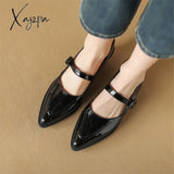 New Spring Summer Patent Leather Woman Shoes Pointed Toe Retro Women Pumps For Zapatos De Mujer