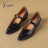 New Spring Summer Patent Leather Woman Shoes Pointed Toe Retro Women Pumps For Zapatos De Mujer