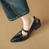 New Spring Summer Patent Leather Woman Shoes Pointed Toe Retro Women Pumps For Zapatos De Mujer