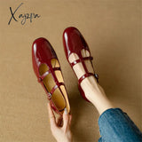 New Spring Summer Patent Leather Women Shoes Round Toe Shallow Pumps Mary Jane For Straps Gladiator