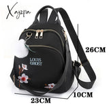 New Trend Embroidery Design Backpacks Light Luxury Anti Splash Nylon Fabric Backpack Large Capacity