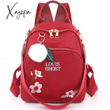 New Trend Embroidery Design Backpacks Light Luxury Anti Splash Nylon Fabric Backpack Large Capacity