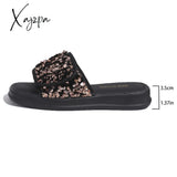 New Velcro Thick-Soled Sequined Design High-End Sandals For Women Flip Flops Fashionable Summer Wear