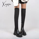 New Women Winter Over The Knee Boots Platform Luxury Thigh Free Shipping Leather Long Boot