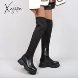 New Women Winter Over The Knee Boots Platform Luxury Thigh Free Shipping Leather Long Boot