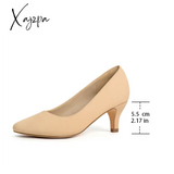 New Women’s Simple And Fashionable Outdoor Spring/Summer Fine Heel Almond Toe Pu Face High Heels