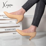 New Women’s Simple And Fashionable Outdoor Spring/Summer Fine Heel Almond Toe Pu Face High Heels