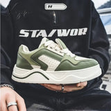 Platform Mens Sneakers Autumn And Winter Pu Leather Teenagers Mixed Color Casual Sports Shoes Bread