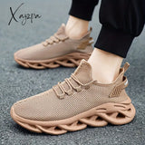 Plus-Size Men’s Stylish Blade Sneakers – Comfy & Breathable Knit Non-Slip Eva Sole Secure Lace-Up