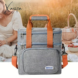 Portable Insulated Picnic Bag - Dual Layer Design Crossbody Thermal Lunch Carrier Durable For