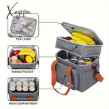 Portable Insulated Picnic Bag - Dual Layer Design Crossbody Thermal Lunch Carrier Durable For