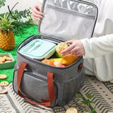 Portable Insulated Picnic Bag - Dual Layer Design Crossbody Thermal Lunch Carrier Durable For