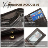 Premium Genuine Leather Tri-Fold Wallet With Coin Pocket & Rfid Shield - Secure Stylish Ideal