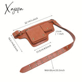 Punk Style Waist Bag - Durable Vintage Leather Belt Fashionable Fanny Pack For Outdoor Sports &