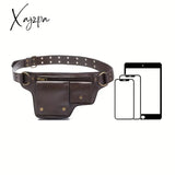 Punk Style Waist Bag - Durable Vintage Leather Belt Fashionable Fanny Pack For Outdoor Sports &