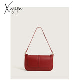 Red Leather Shoulder Bags For Women Fashion Handbags Designer Luxury Small Female Ladies Purse