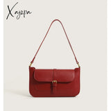 Red Leather Shoulder Bags For Women Fashion Handbags For Women Designer Luxury Small Female Bags Ladies Purse