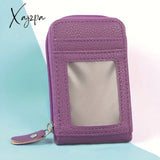 Rfid Blocking Multi Card Slots Holder Portable Mini Wallet Zipper Around Coin Purse With Clear