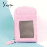 Rfid Blocking Multi Card Slots Holder Portable Mini Wallet Zipper Around Coin Purse With Clear