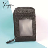 Rfid Blocking Multi Card Slots Holder Portable Mini Wallet Zipper Around Coin Purse With Clear