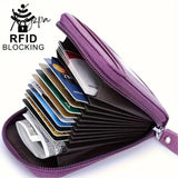 Rfid Blocking Multi Card Slots Holder Portable Mini Wallet Zipper Around Coin Purse With Clear