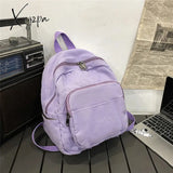 Schoolbag Female Simple Student Retro Washable Canvas Leisure Backpack