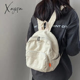 Schoolbag Female Simple Student Retro Washable Canvas Leisure Backpack