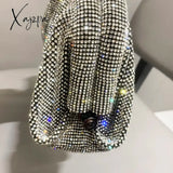 Shiny Handle Rhinestones Handmade Evening Clutch Bags New Folds Purses And Handbags Luxury Designer