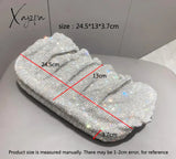 Shiny Handle Rhinestones Handmade Evening Clutch Bags New Folds Purses And Handbags Luxury Designer