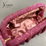 Shiny Handle Rhinestones Handmade Evening Clutch Bags New Folds Purses And Handbags Luxury Designer