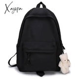 Simple Female Backpack Women Canval School Bag For Teenage Girl Casual Shoulder Solid Color