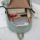 Simple Female Backpack Women Canval School Bag For Teenage Girl Casual Shoulder Solid Color