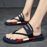 Slippers Man Summer Ankle Wrap Shoes Slip-Resistant Slide Sandals Male Slippers Beach Water Shoes