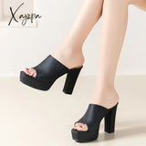 Slippers Women Super High Heel Platform Shoes Sandals Spring Summer 2024 Chunky Elegant Party