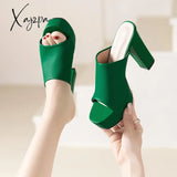 Slippers Women Super High Heel Platform Shoes Sandals Spring Summer 2024 Chunky Elegant Party