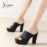 Slippers Women Super High Heel Platform Shoes Sandals Spring Summer 2024 Chunky Elegant Party