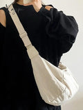 Solid Color Dumpling Shape Design Crossbody Bag White / One Size Bags