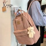 Solid Color Women Backpack High Quality Youth Waterproof Backpacks For Teenage Girls Female School