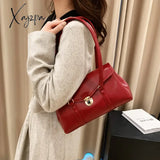 Solid Leather Handbag For Women High Quality Tote Bags 2024 Vintage Trend Shoulder Bag Women’s