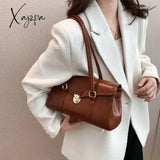 Solid Leather Handbag For Women High Quality Tote Bags 2024 Vintage Trend Shoulder Bag Women’s