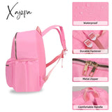 Solid School Backpack Nylon Women Girls Lightweight Waterproof Classic Student Large Travel Bag