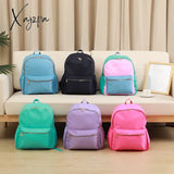 Solid School Backpack Nylon Women Girls Lightweight Waterproof Classic Student Large Travel Bag Kids Teenage Casual Simple