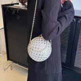 Sparkly Round Evening Purses For Women Shiny Diamonds Handbag Unusual Party Mini Small Bags Fashion